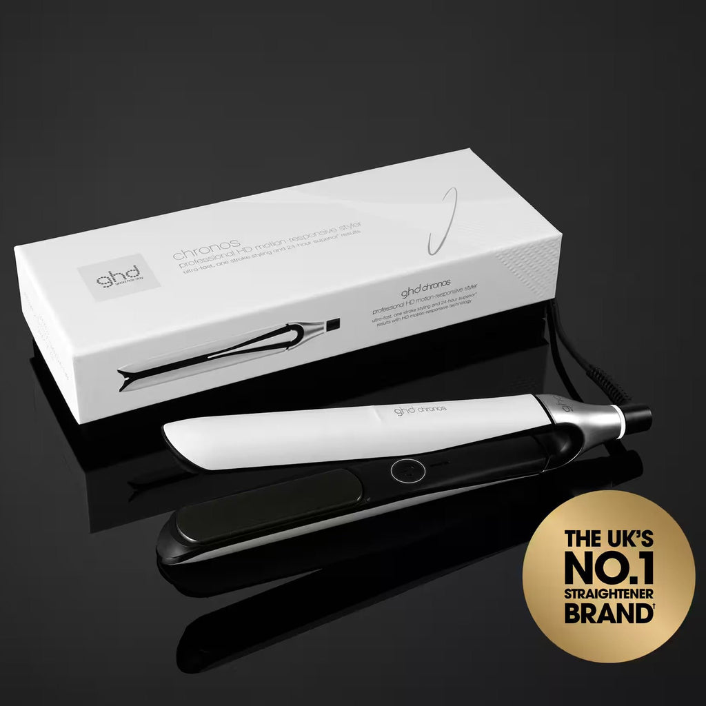 GHD CHRONOS HAIR STRAIGHTENER IN WHITE